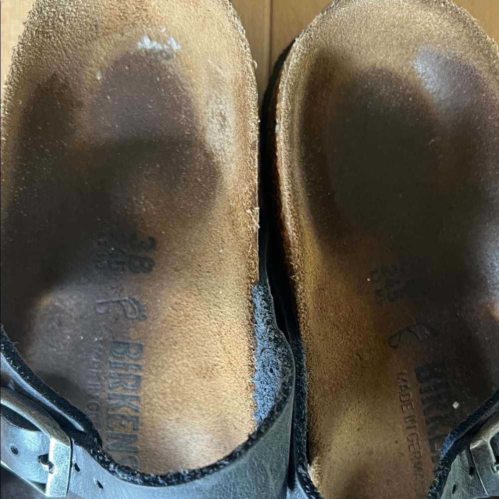 Birkenstock Navy Leather Double Strap Sandals - Picture 11 of 13